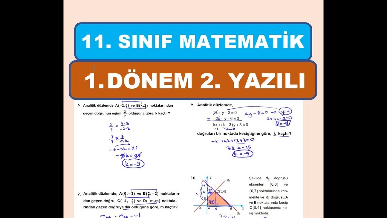 11. Sınıf Matematik 1. Dönem 2. Yazılı Soruları Ve Çözümleri