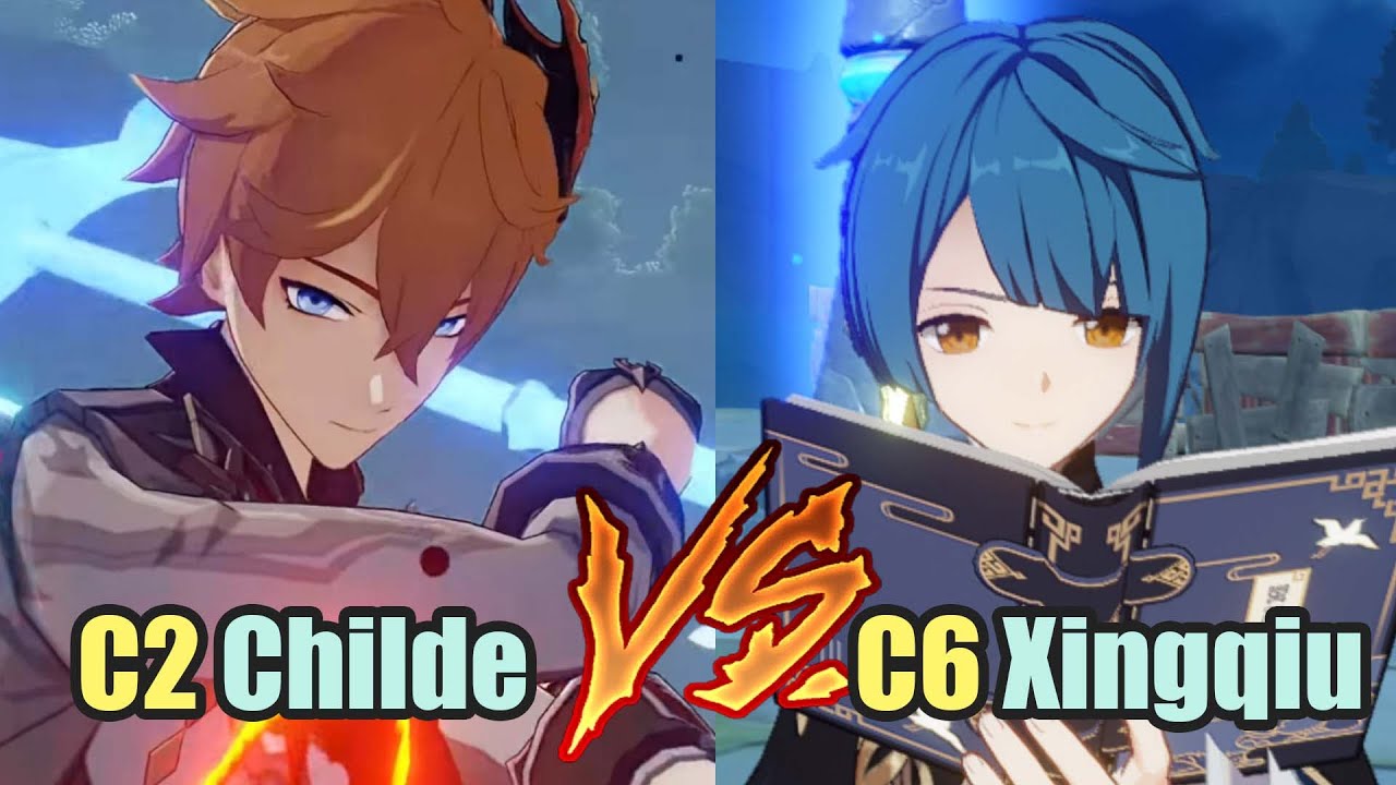 Genshin | C2 Childe vs C6 Xingqiu hydro DPS damage comparison Abyss 12-2 Speedrun