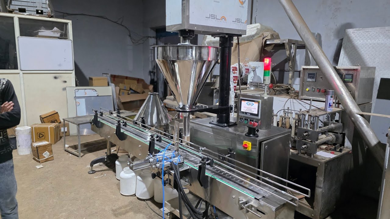 Jar filling machine for powders @GeniusEngineeringMachines 