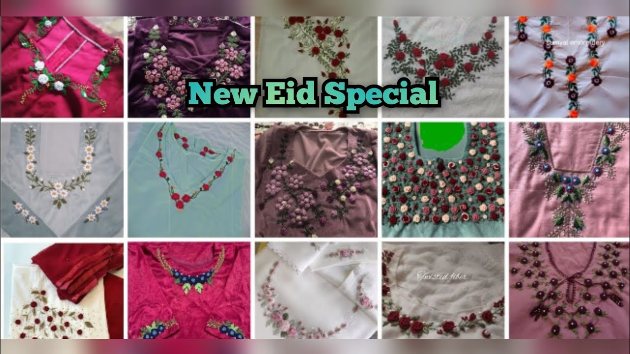 🔥😍New neckline embroidery designs #beautiful hand embroidery designs for neck #embroidery designs