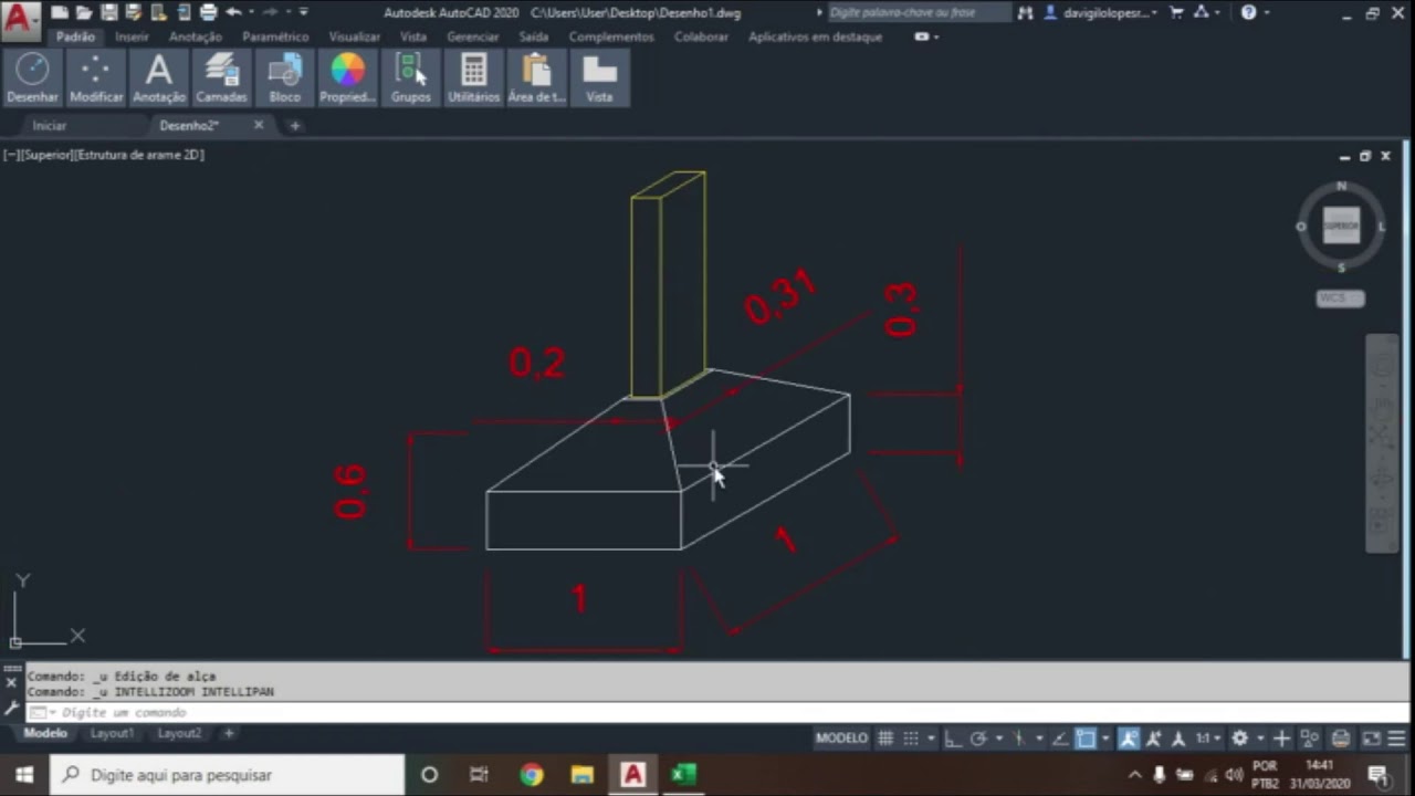 Calculo de volume de concreto em sapatas