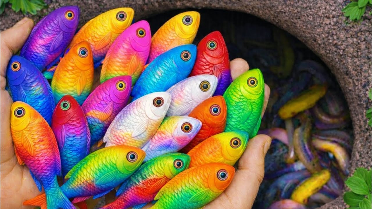 Catch Colorful Aquarium Fish in Giant Colorful Egg, Tiger Tetra, Pencil Fish, Eel, Baby Turtle,Koi