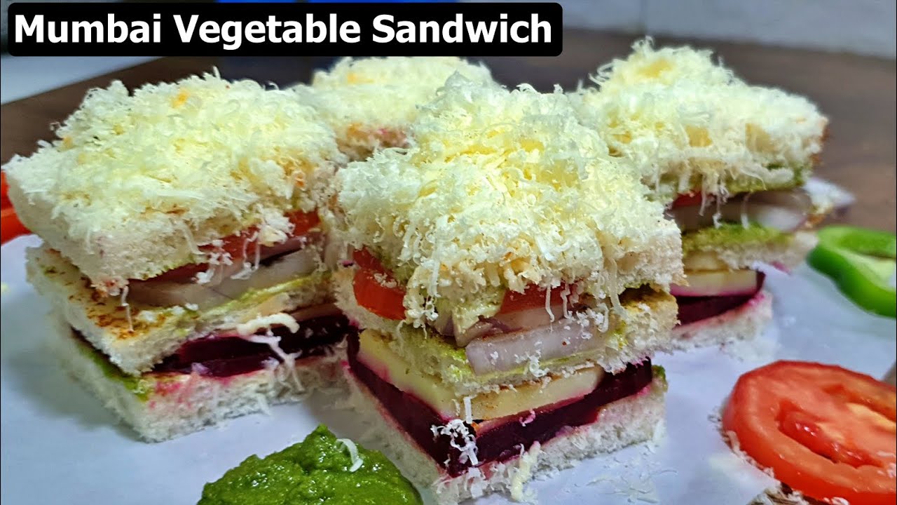 Mumbai Street Style Vegetable Sandwich - Veg Chutney Sandwich Recipe