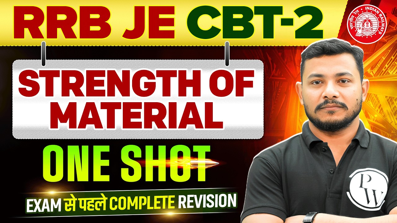 Strength of Material in ONE SHOT 🔥| Mechanical Engineering | RRB JE CBT 2 Preparation