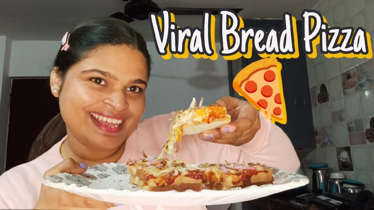 Trying viral bread pizza recipe 