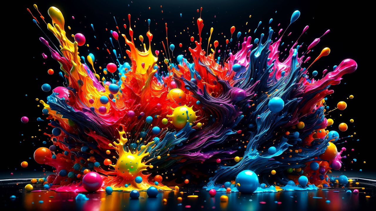 TV SCREENSAVER Dancing Paint - 4K Abstract Liquid Background, No Sound, Ultra HD