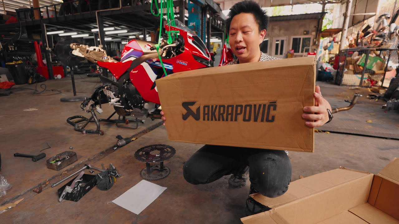 CBR600RR 2021 เบิกท่อ Akrapovic 2013 ใส่ได้เฉย + ถอดยางสลิค ใส่ Conti Race Attack2 ฉลองครบรอบแต่งงาน