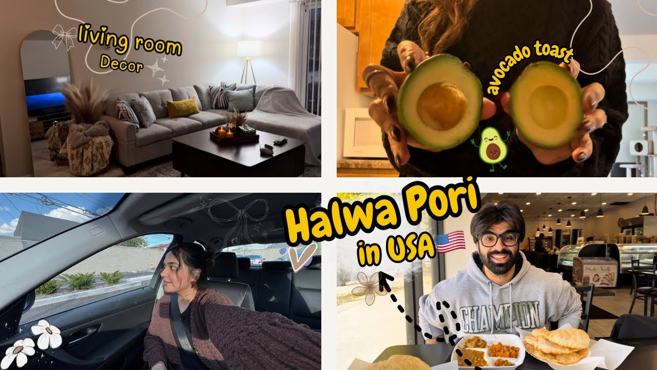 Halwa Pori Experience in USA🙊| My New Hairstyle🫣| Funniest Day😆| Living room Setup🫶🏻