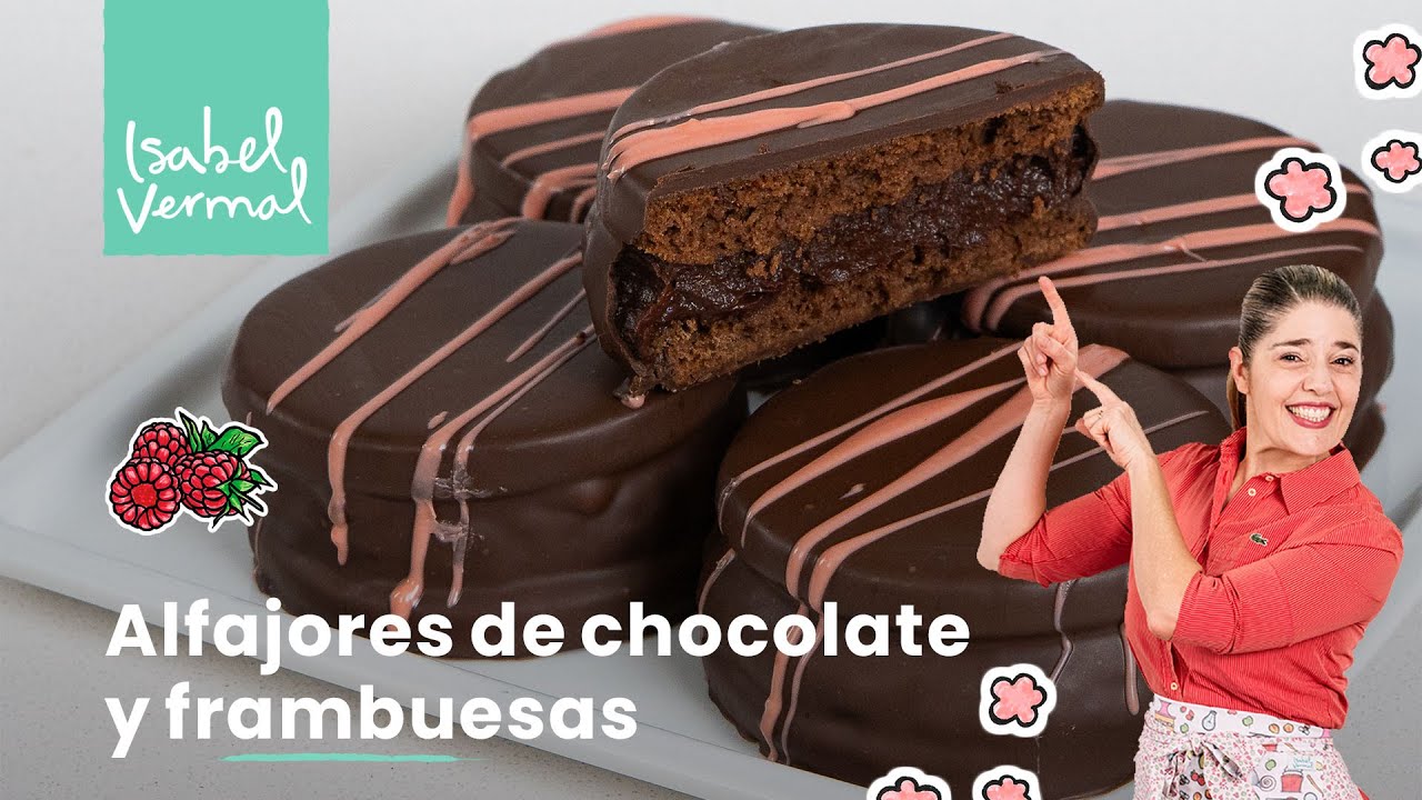 Alfajores de chocolate y frambuesa