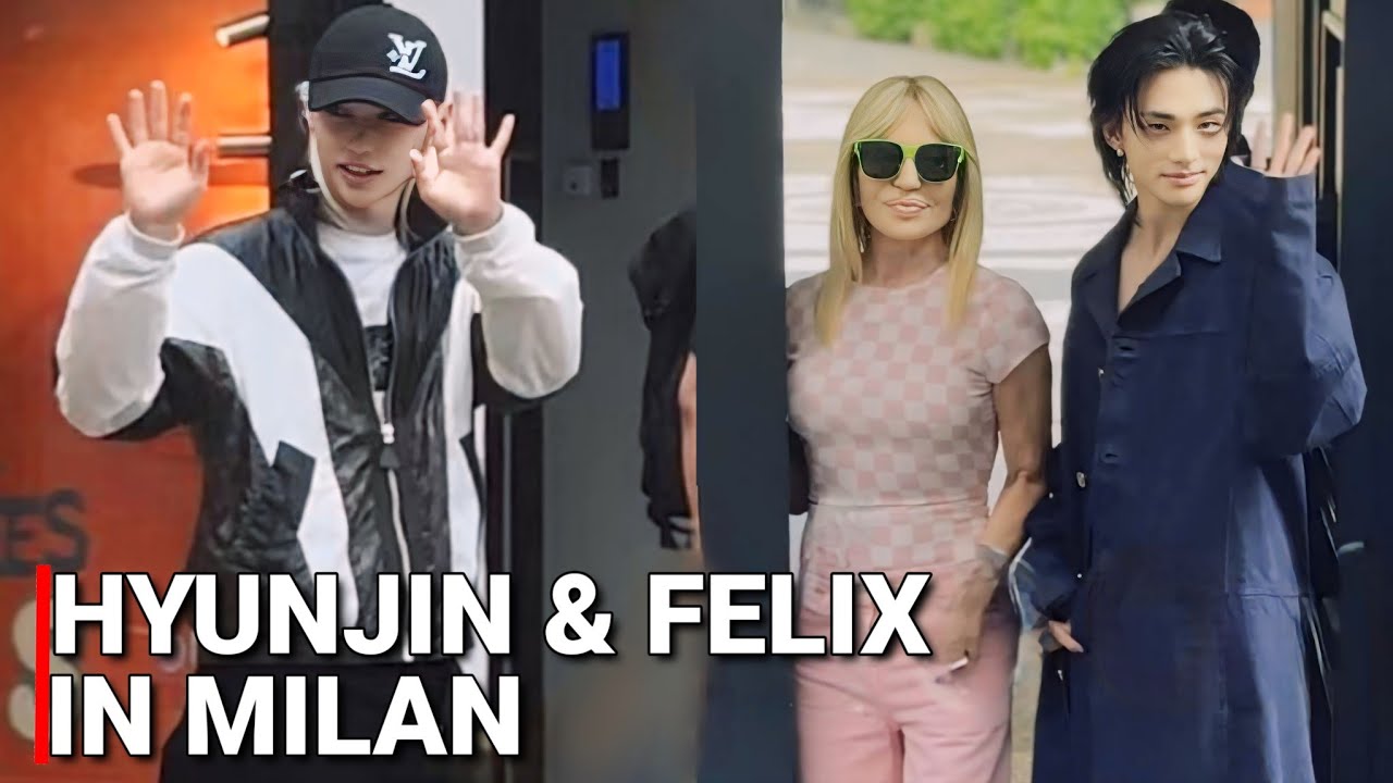 스트레이키즈 밀라노 StrayKids Hyunjin At Versace Store & Felix Spotted Shopping in Milan 240710