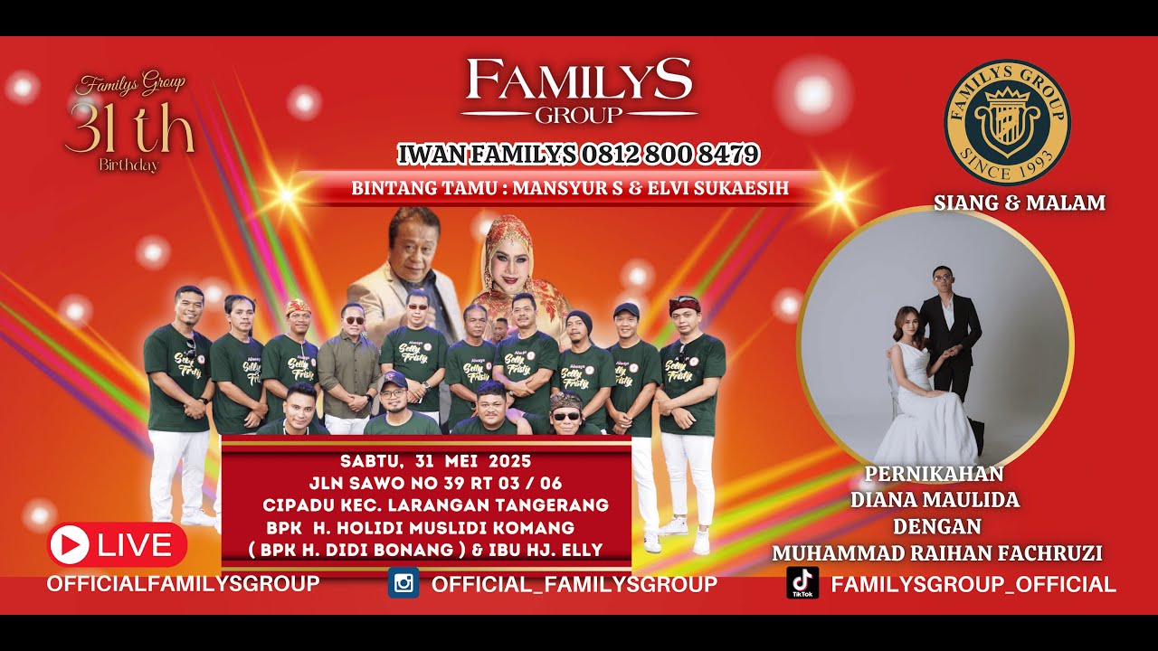 Live Stream Familys Group Edisi Jl Sawo Cipadu Larangan Tangerang Sabtu 31 Mei 2025 (SIANG)