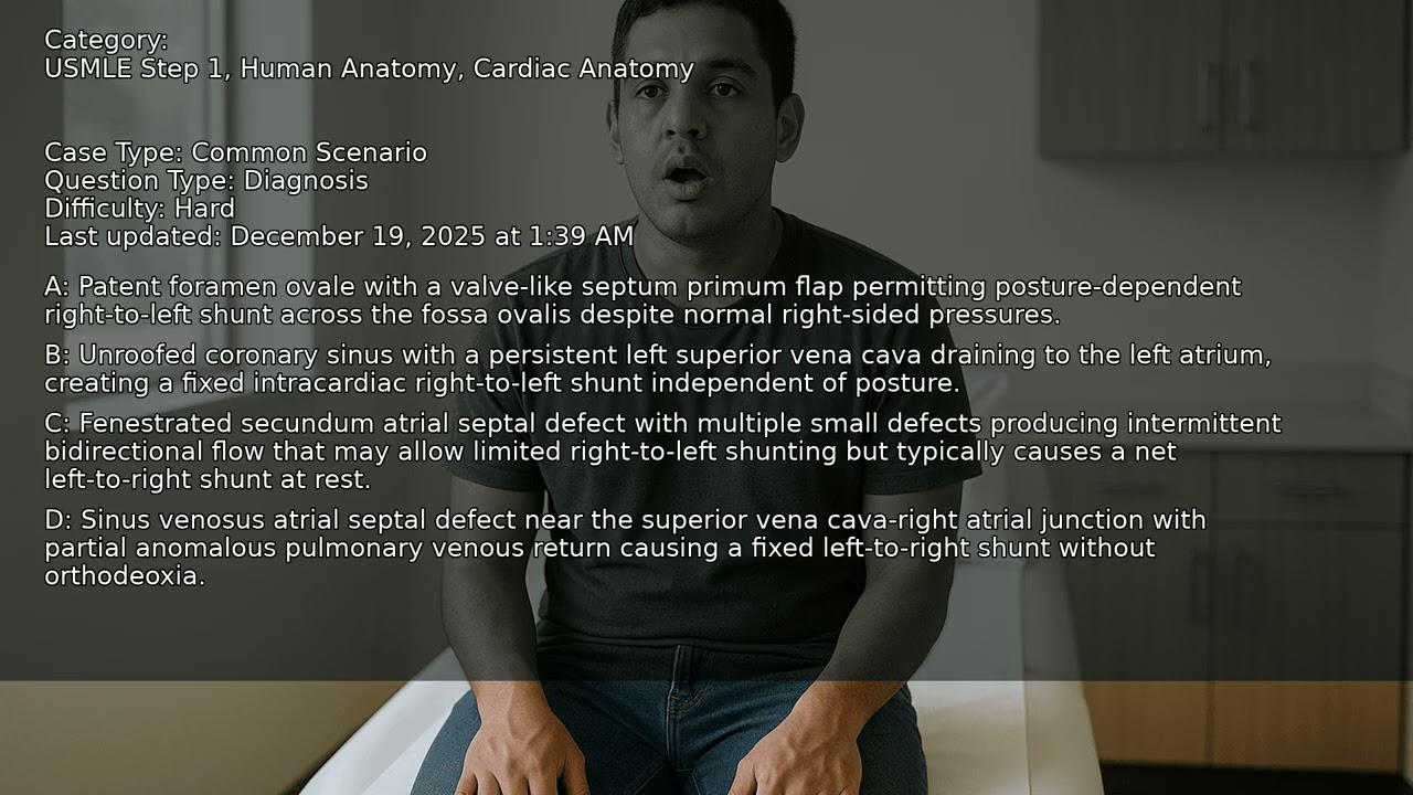 Cardiac Anatomy, Human Anatomy, USMLE Step 1 - Full Vignette with Extended Explanations