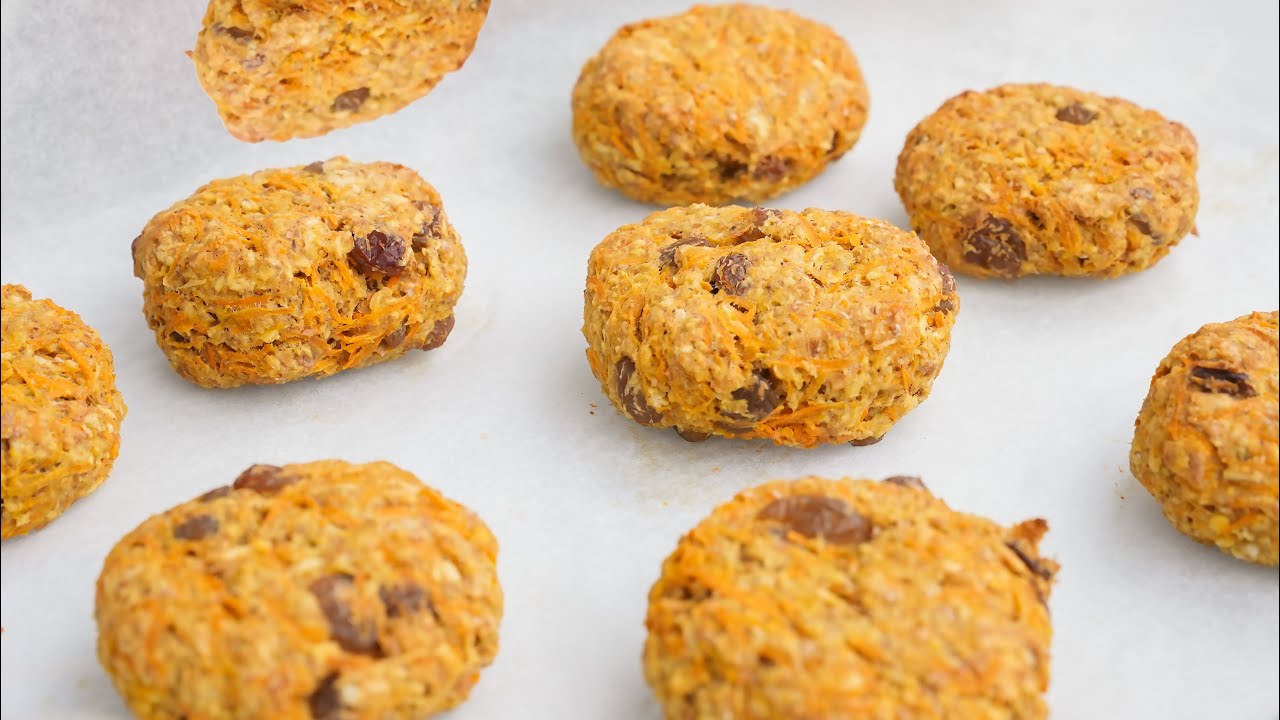 Gesunde Karotten Kekse in 5 Minuten🥕Ein zuckerfreies Keksrezept🍪