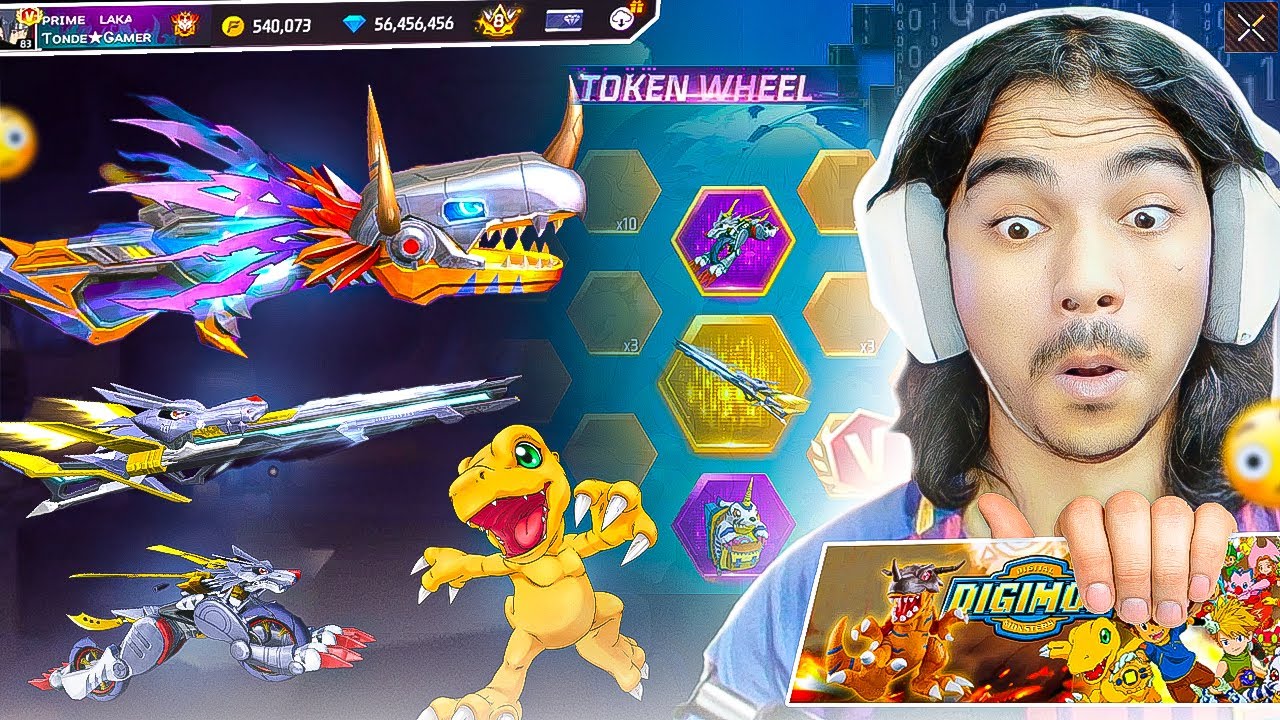 Laka Gamer X Digimon Anime🥶 I got New Gunskin in Spin the Wheel📌 Wasting 3000 Diamonds💎