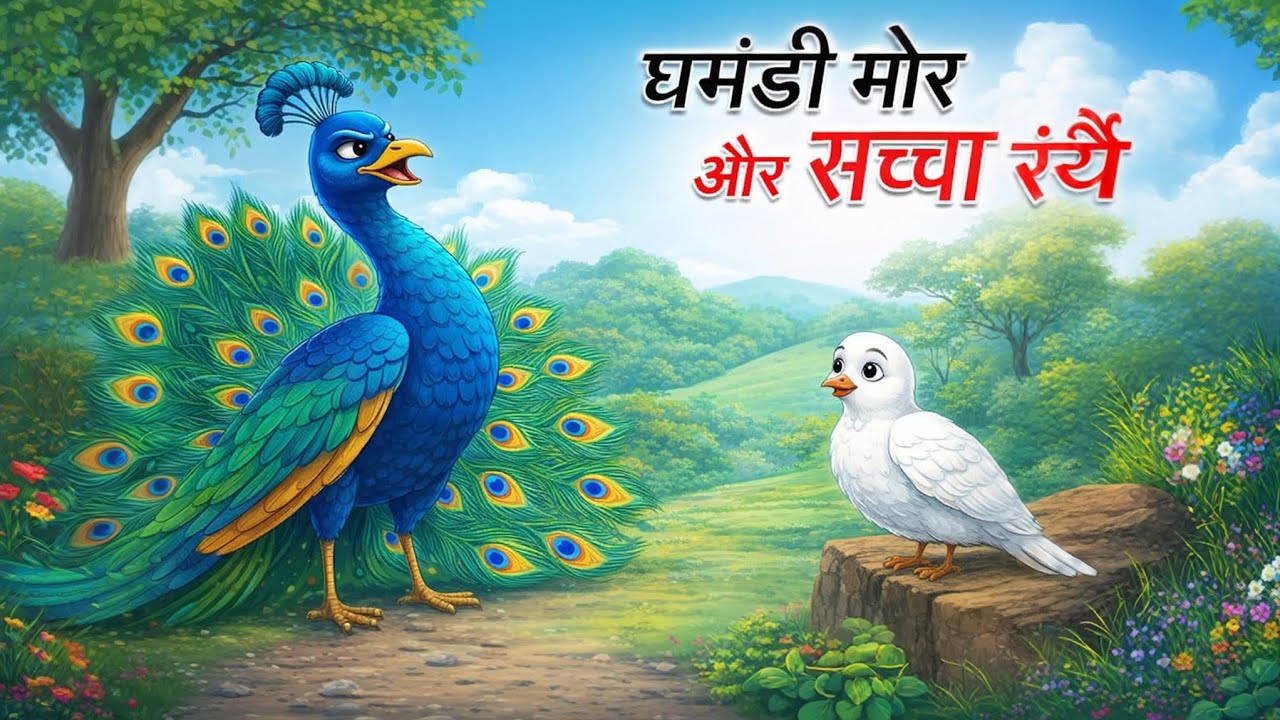 घमंडी मोर और सच्चा रंग | हिंदी नैतिक कहानियाँ (Moral Stories)
