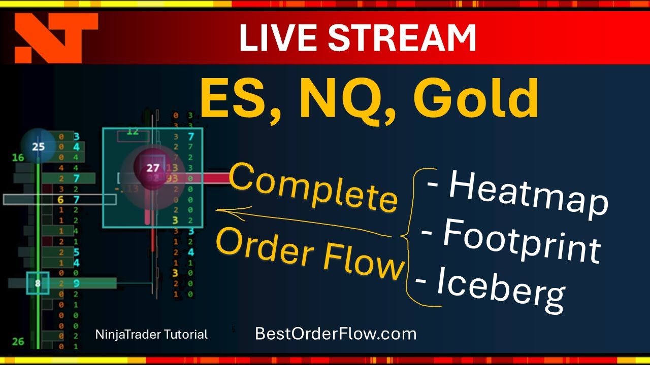 Live Futures NQ Heatmap Big Trades Footprint Integrated Iceberg on NinjaTrader