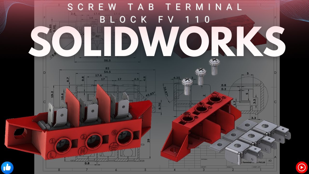 Screw Tab Terminal Block FV 110 Design in Solidworks Tutorial for Advanced Modeling