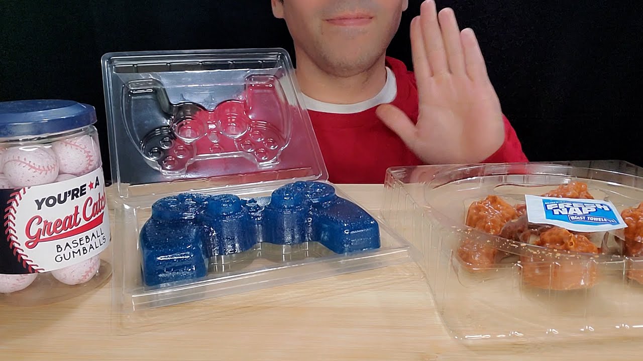 Eating Baseball Playstation Controller and Chicken Wings [ASMR] #asmr