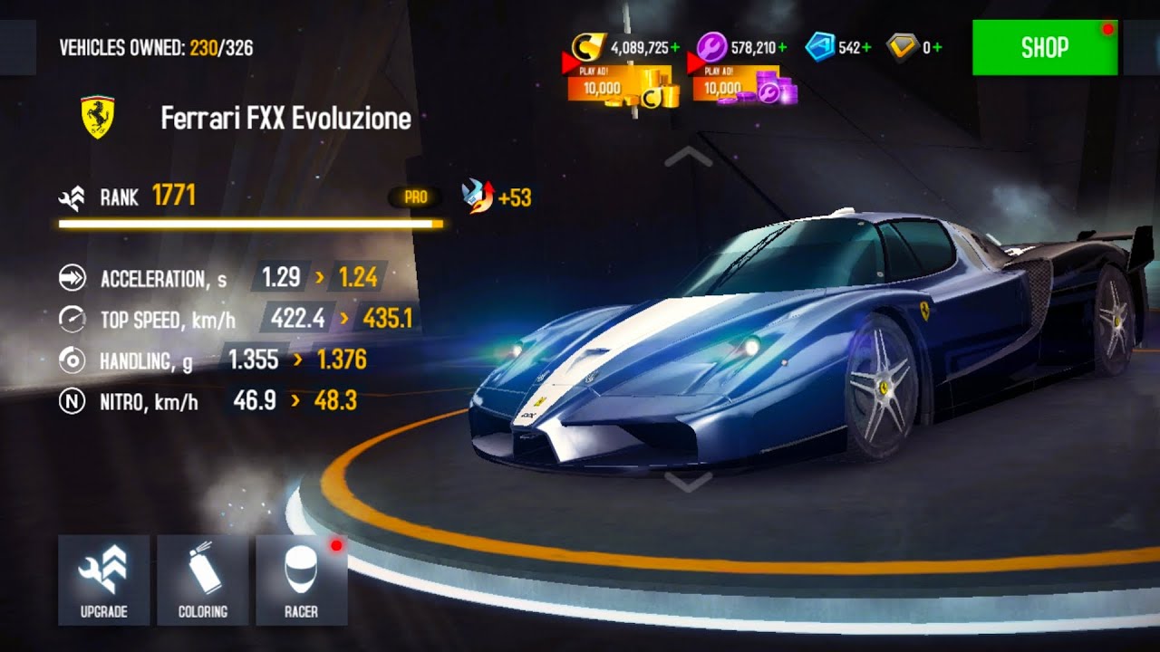 ASPHALT8 MULTIPLAYER FERRARI FXX EVOLUZIONE TEST MAX UPGRADE 