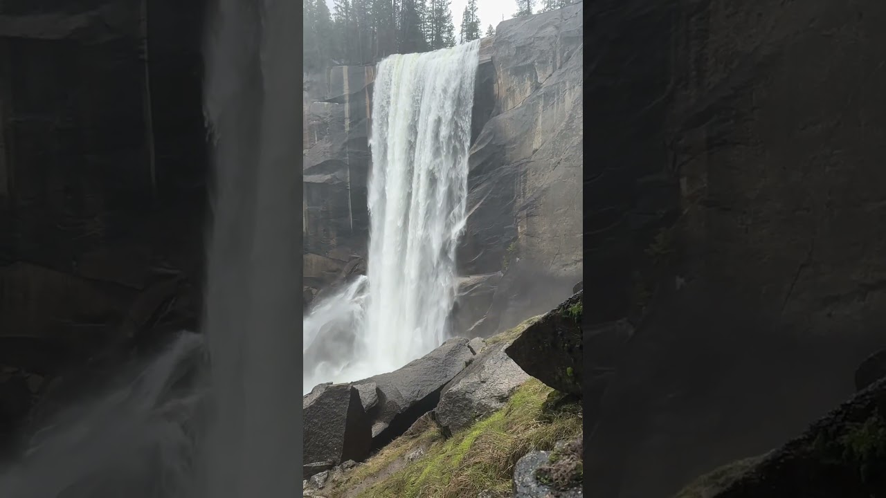 MASSIVE waterfall in Yosemite during rainstorm - slow motion HD #yomemite #waterfall #waterfalls