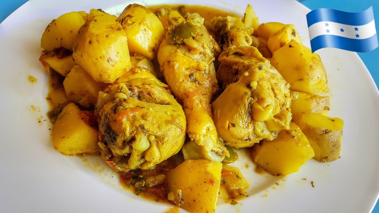 Pollo guisado con papas al estilo Hondureño🇭🇳 almuerzo tipico! 😋 sazonlatinocon lizz🙂