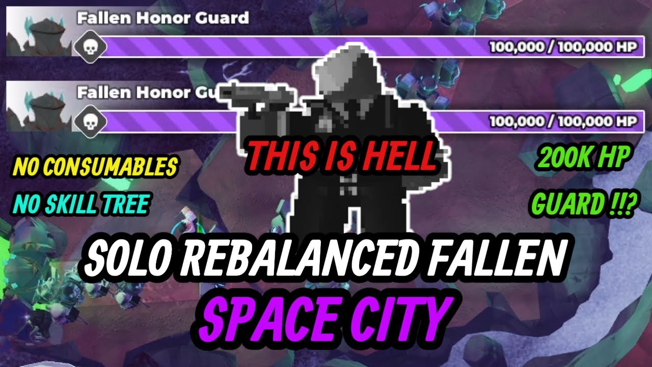 Solo New Fallen Mode On Space City (No Consumables/Skill Tree) || Tower Defense Simulator (Roblox)