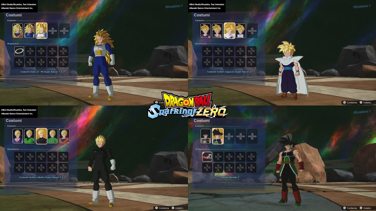 Dragon Ball Sparking Zero : Personnalisations personnages, tenues et accessoires (roster complet)
