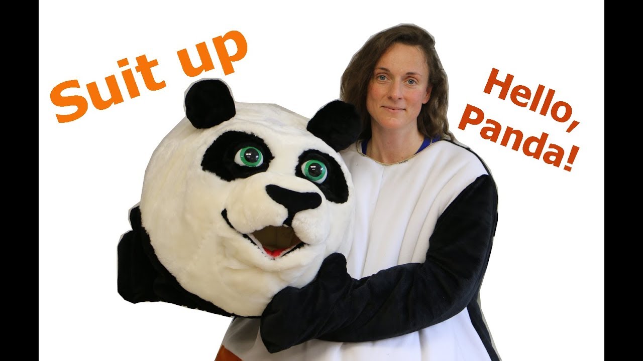 Hi friends! Dress up in a Panda mascot costume. | I am making mascots
