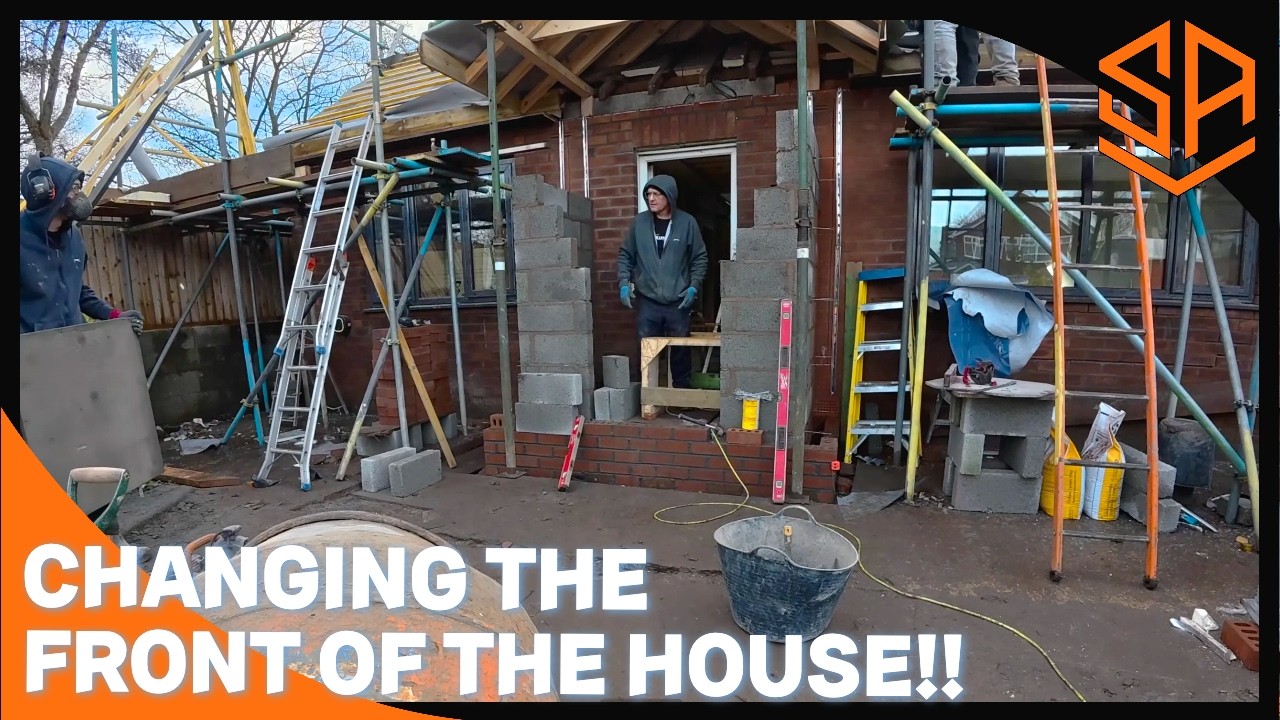 BREEZE BLOCK WALLS FREE HAND ON THE PORCH...BUNGALOW RENOVATION PT 10