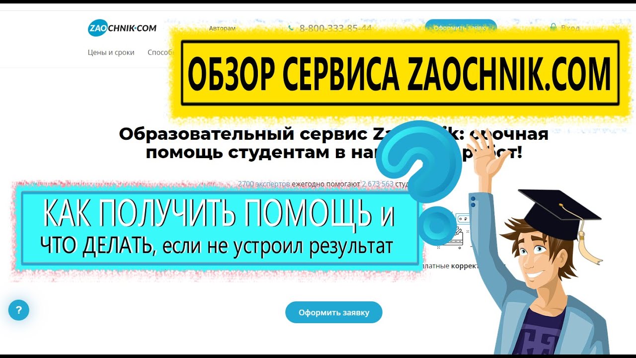 Сайт помощи студентам Zaochnik - как сделать заказ и что делать, если не устроил результат услуги