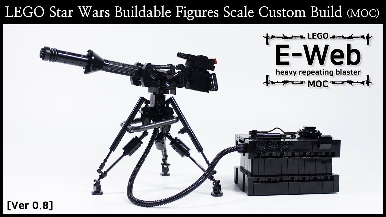 [Lego MOC] E-Web heavy repeating blaster [v0.8] (Star Wars Buildable Figures Scale) [B&W Bricks]