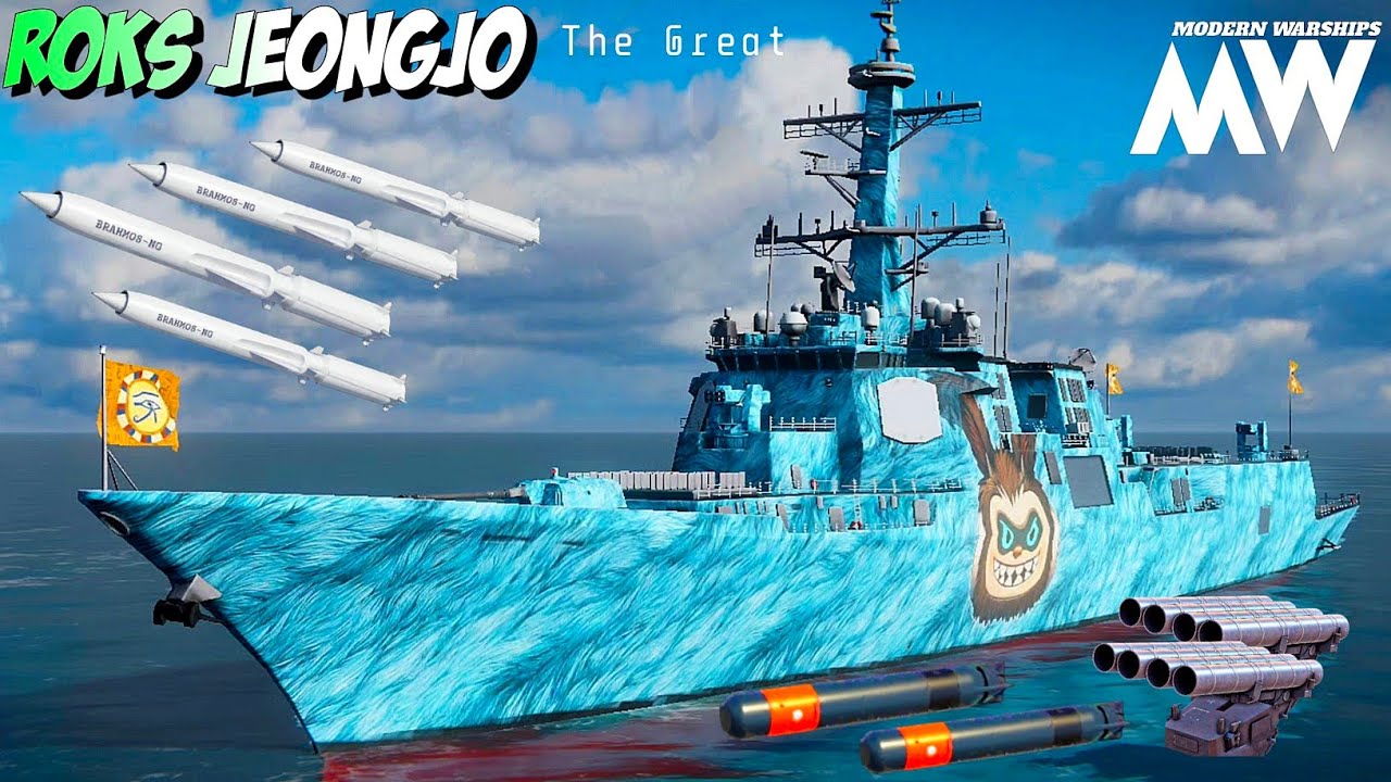 ROKS Jeongjo Pro Setup 💀 BrahMos NG + MAR-290 + Torpedo 47! Modern Warships 