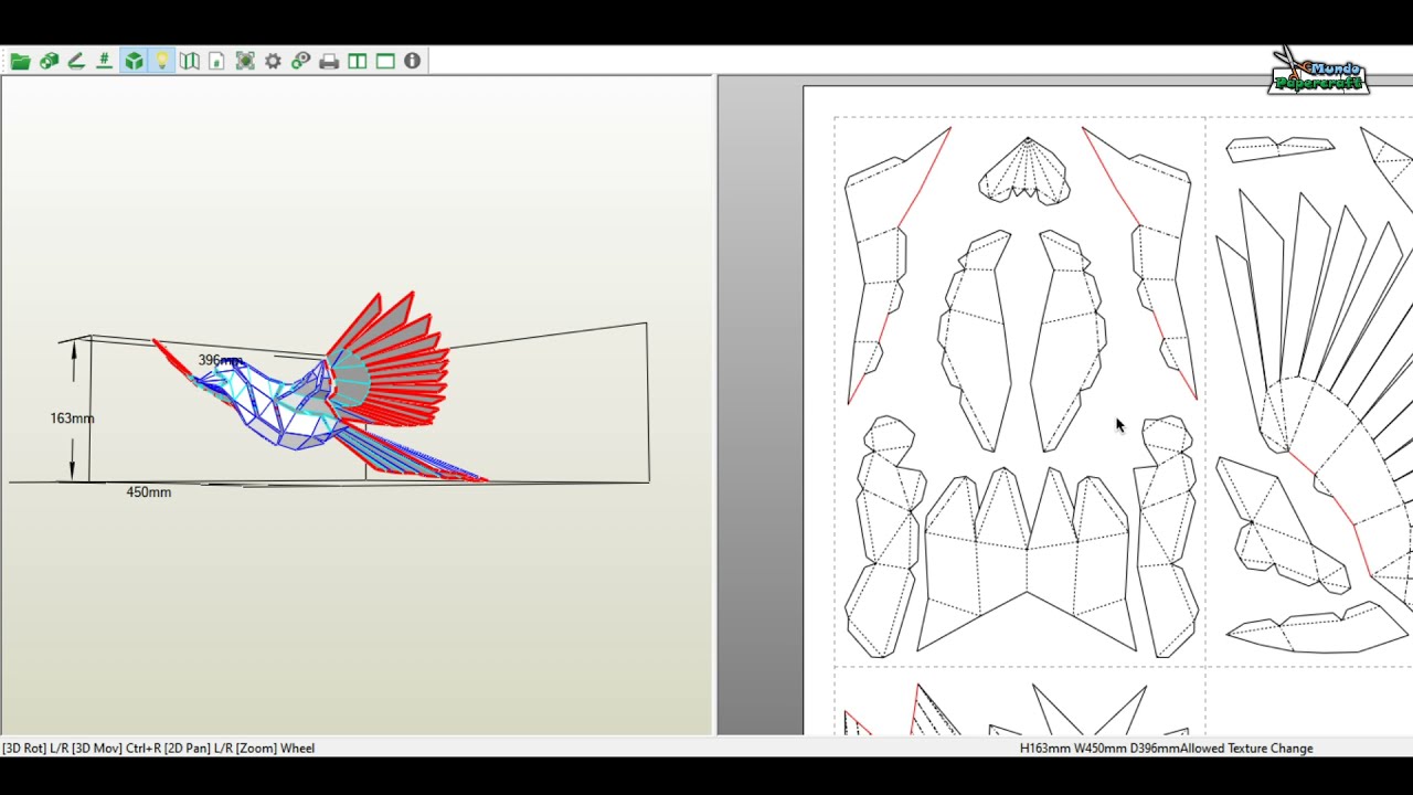 Urraca papercraft