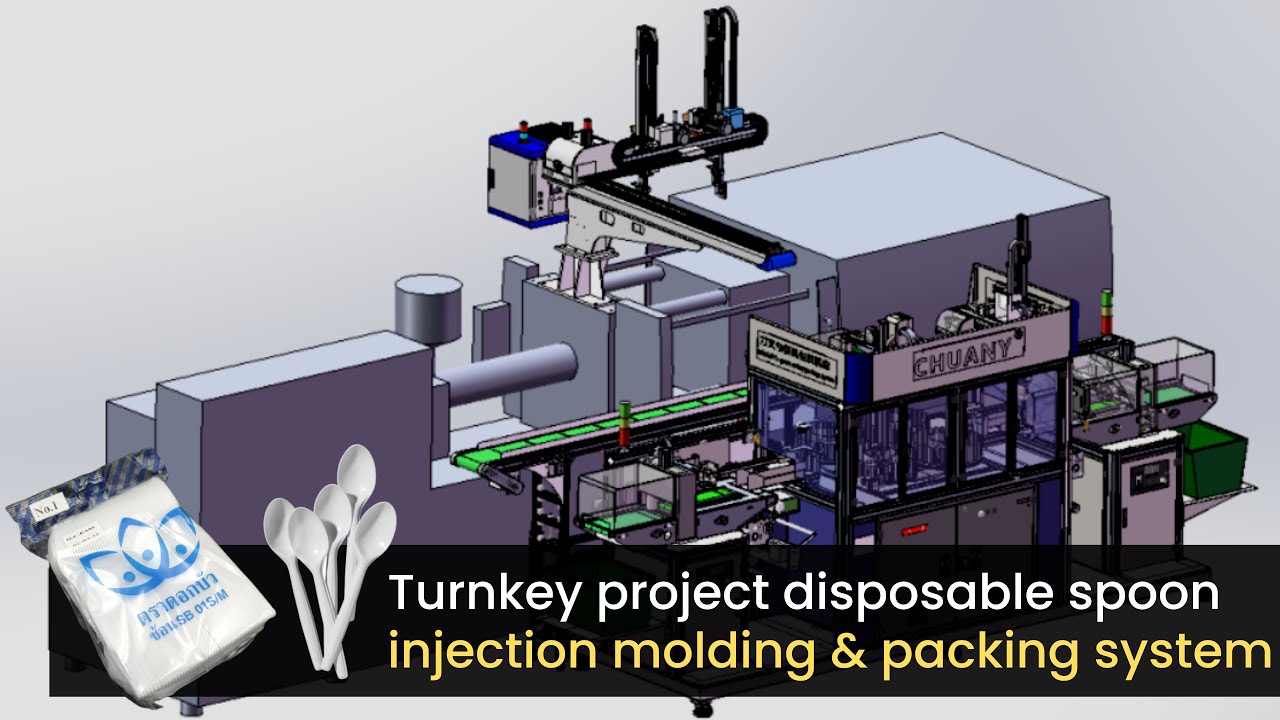 Turnkey project disposable spoon injection molding machine with packing system