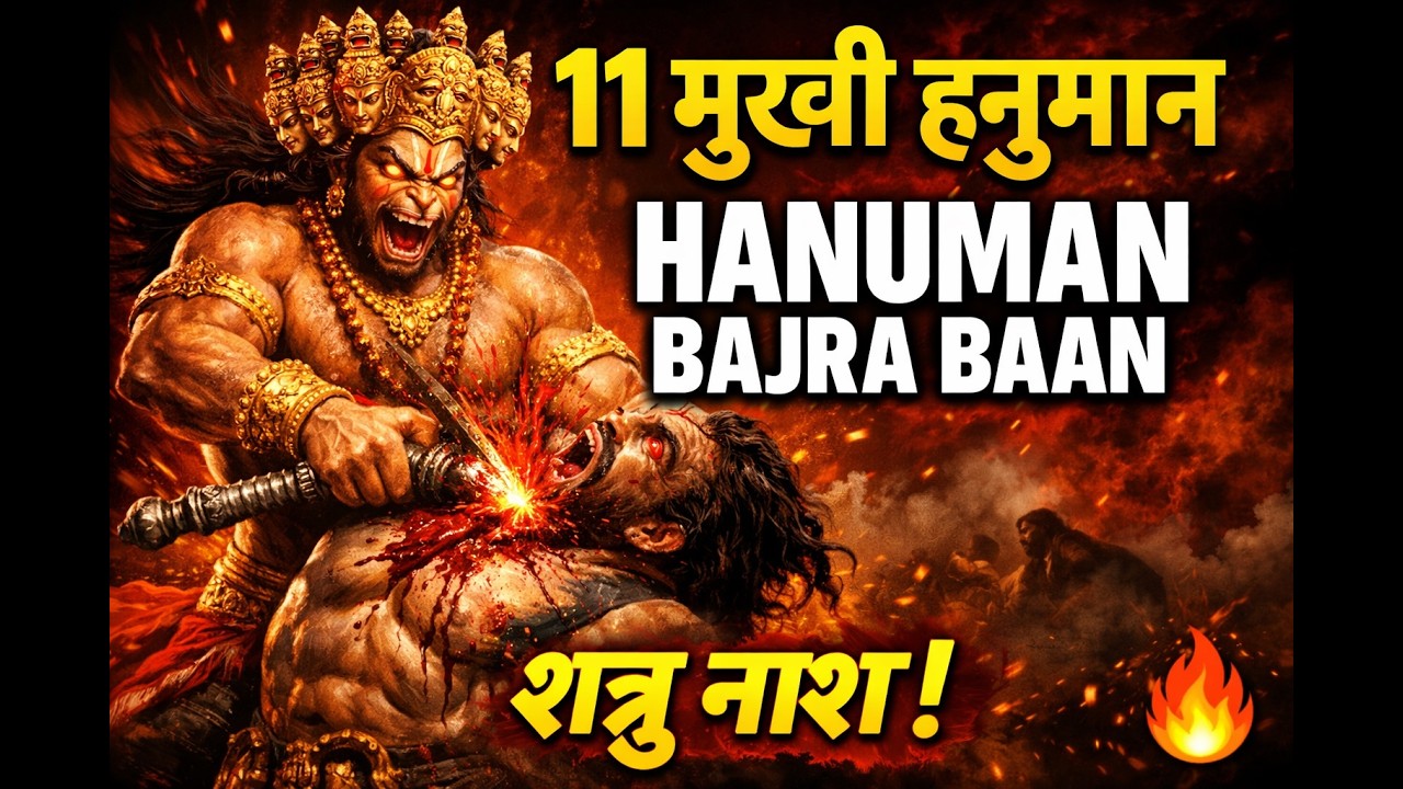 11 मुखी हनुमान उल्टारी मंत्र: सिर्फ़ 5 बार बजा दो शत्रु की धमनी फट जाएगी | Hanuman Mantra🔥