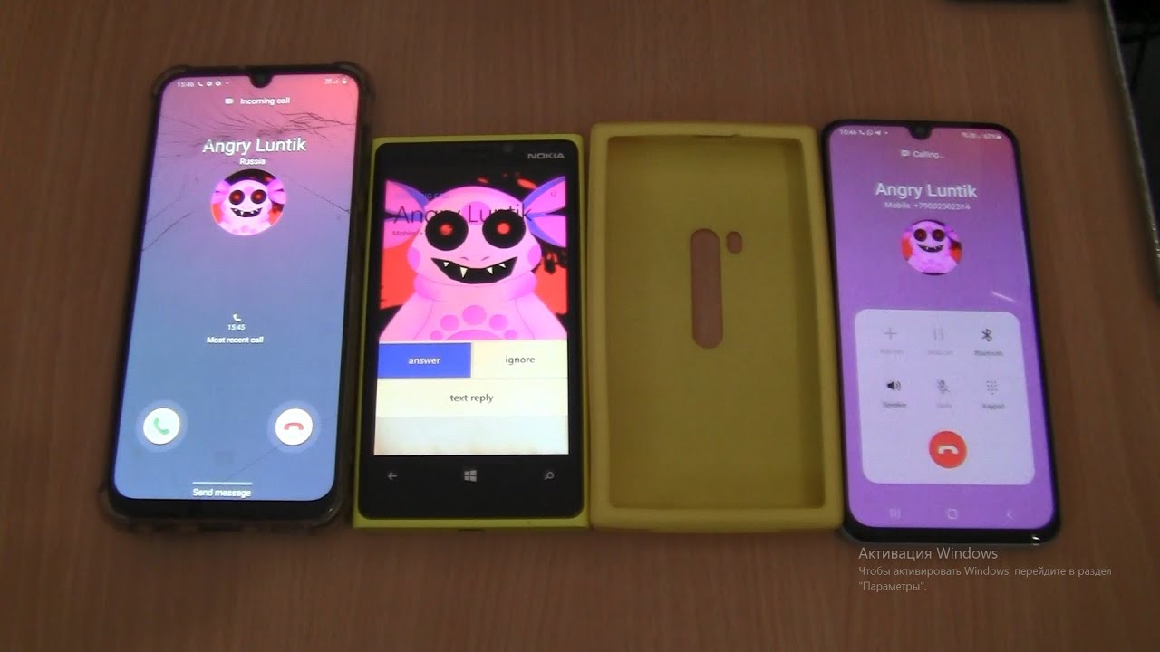 Angry luntik Incoming call &Outgoing call at the Same Time  Samsung GALAXY A50+HONOR  9S+Nokia Lumia