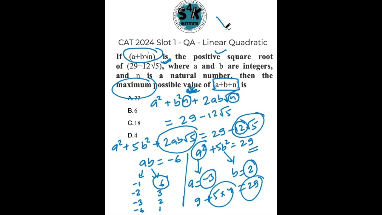 Q.6 CAT 2024 Questions Linear Quadratic | CAT | UPSC | SSC | CUET|  Haroon Rashid | IIT Graduate