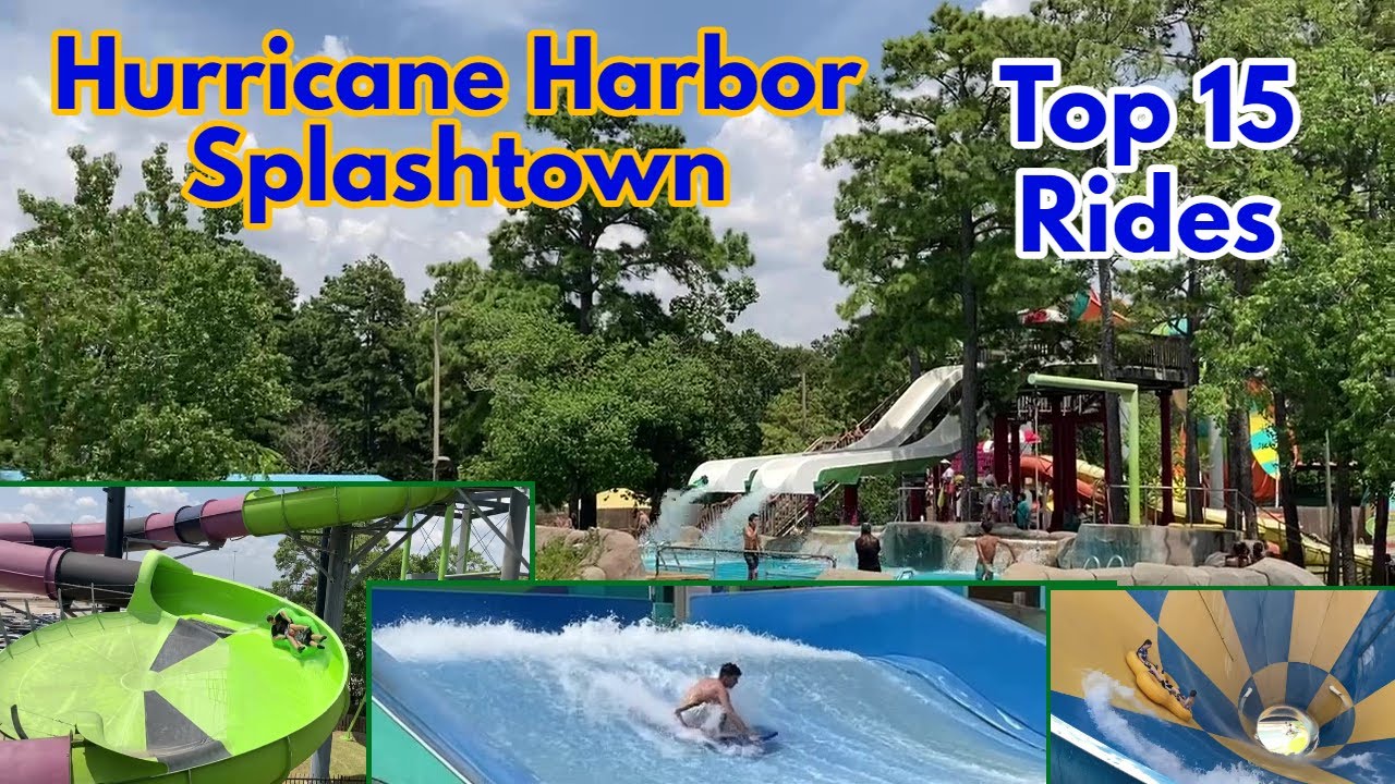 Top 15 Rides @ Hurricane Harbor Splashtown | What Is At This Houston Waterpark?