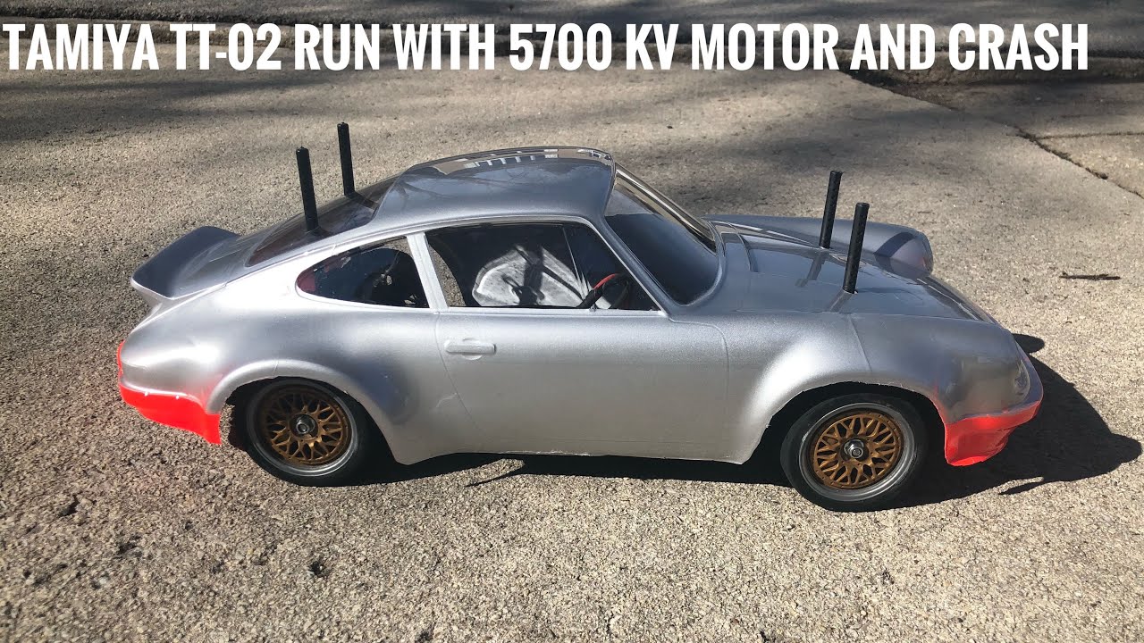Tamiya TT-02 Speed Run With 5700 kv Castle Sidewinder Brushless Motor and Crash