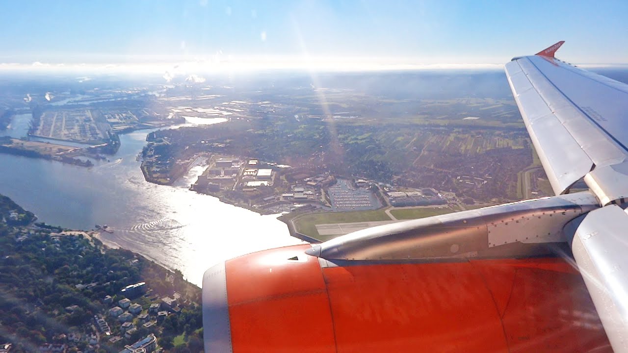 EasyJet Airbus A319 G-EZFW Approach and Landing at Hamburg Airport