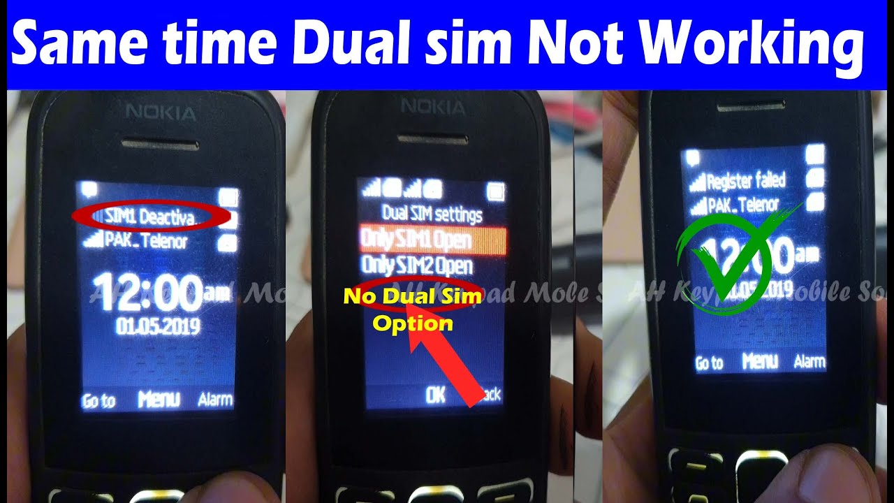 Nokia 105 No Dual Sim Option | Nokia Same time DualSim Not Working | Nokia 105 Choose Sim option not