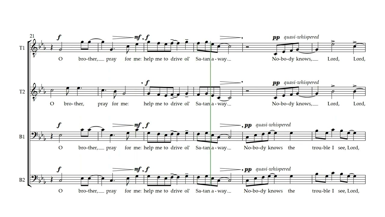 Nobody knows the trouble I see (Philip Le Bas) - Tenor 2