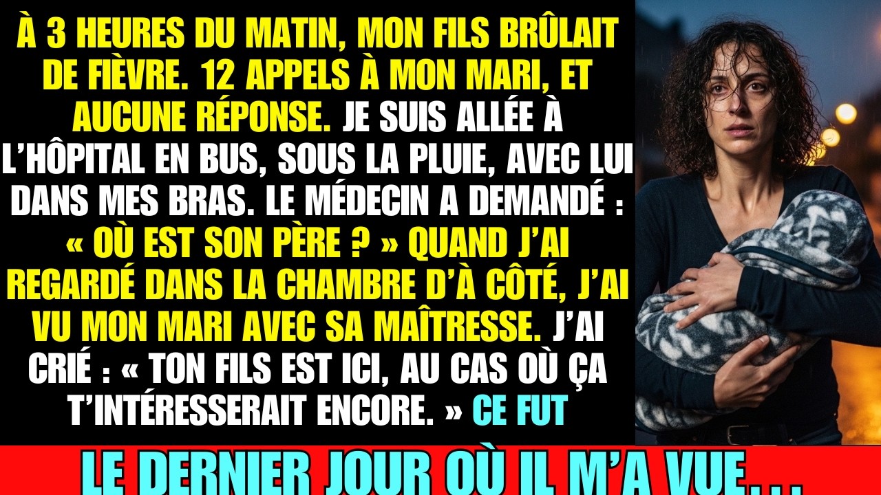Mon mari a ignoré mes appels quand mon fils était malade. À l’hôpital, je l’ai vu avec sa maîtresse…