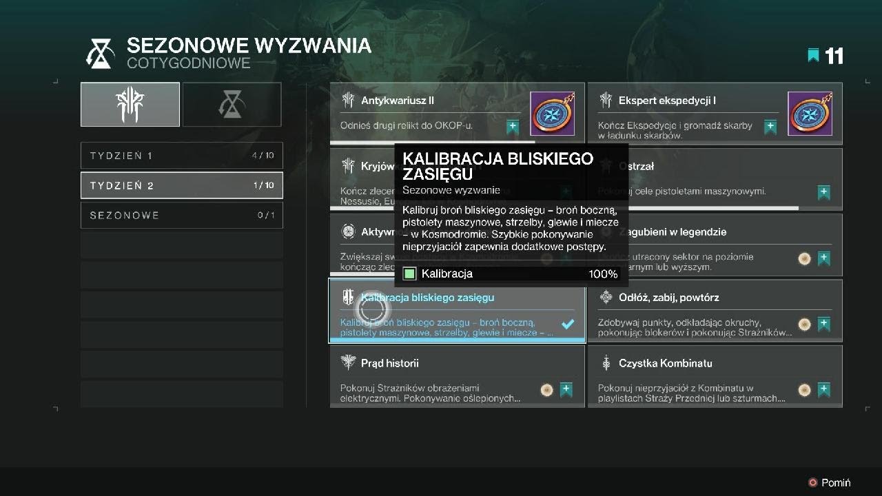 Destiny 2 Close Range Calibration Seasonal Challenge Kalibracja Bliskiego Zasięgu Sezonowe Wyzwanie