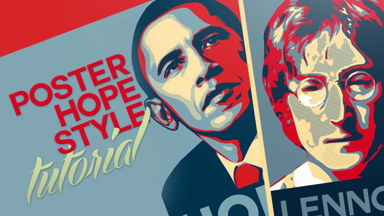 Photoshop & Illustrator Tutorial | Poster OBAMA HOPE Style | by PixeL