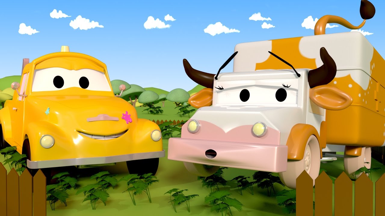Tom The Tow Truck's Paint Shop: Amber is a Cow 🐮🐄 | Truck cartoons for kids