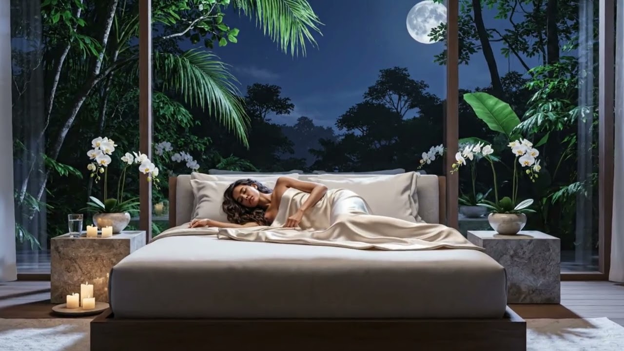 Woman Sleeping in Tropical Paradise 🌴 Night Relax Sleep 10 Hours