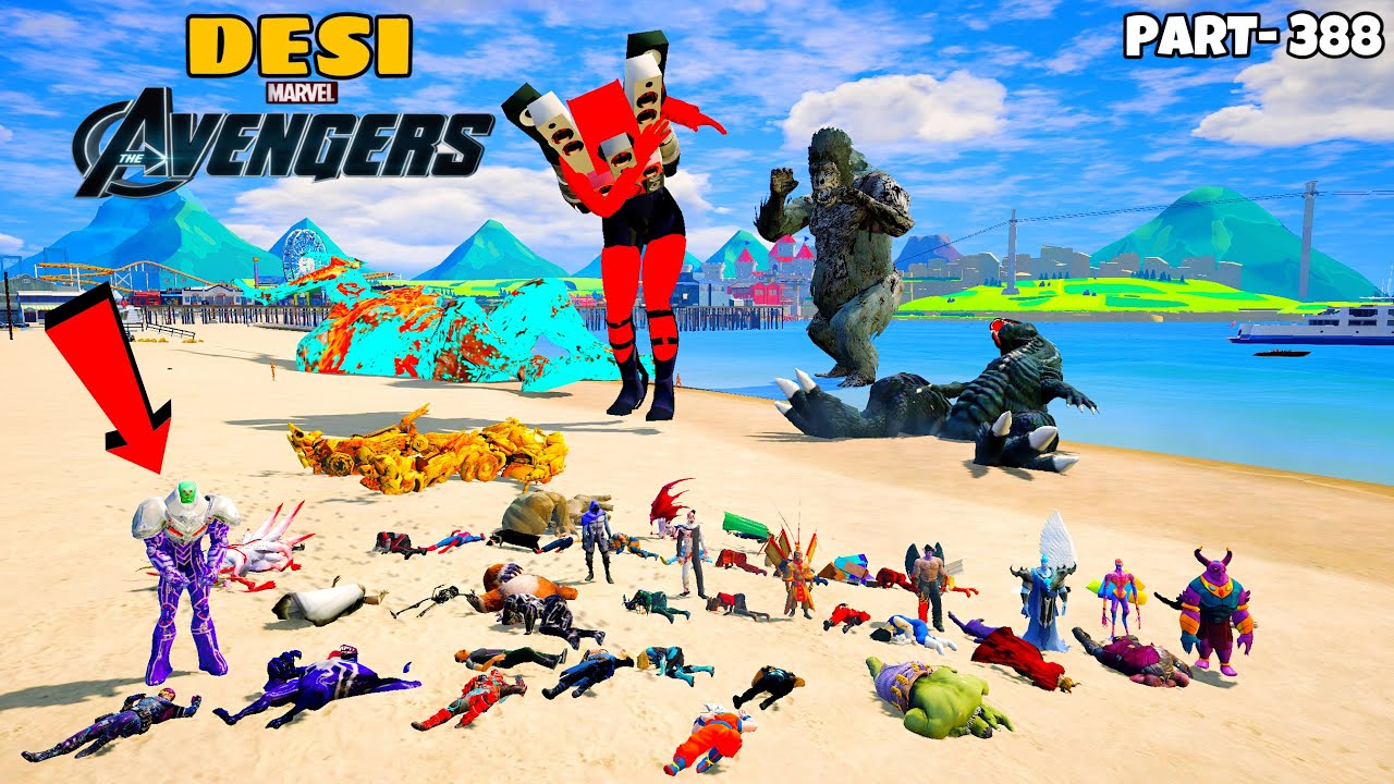 Desi Avengers FIGHT with Brainiac Monster and Devil God with Serbian Dancing Lady in GTA 5 | #388