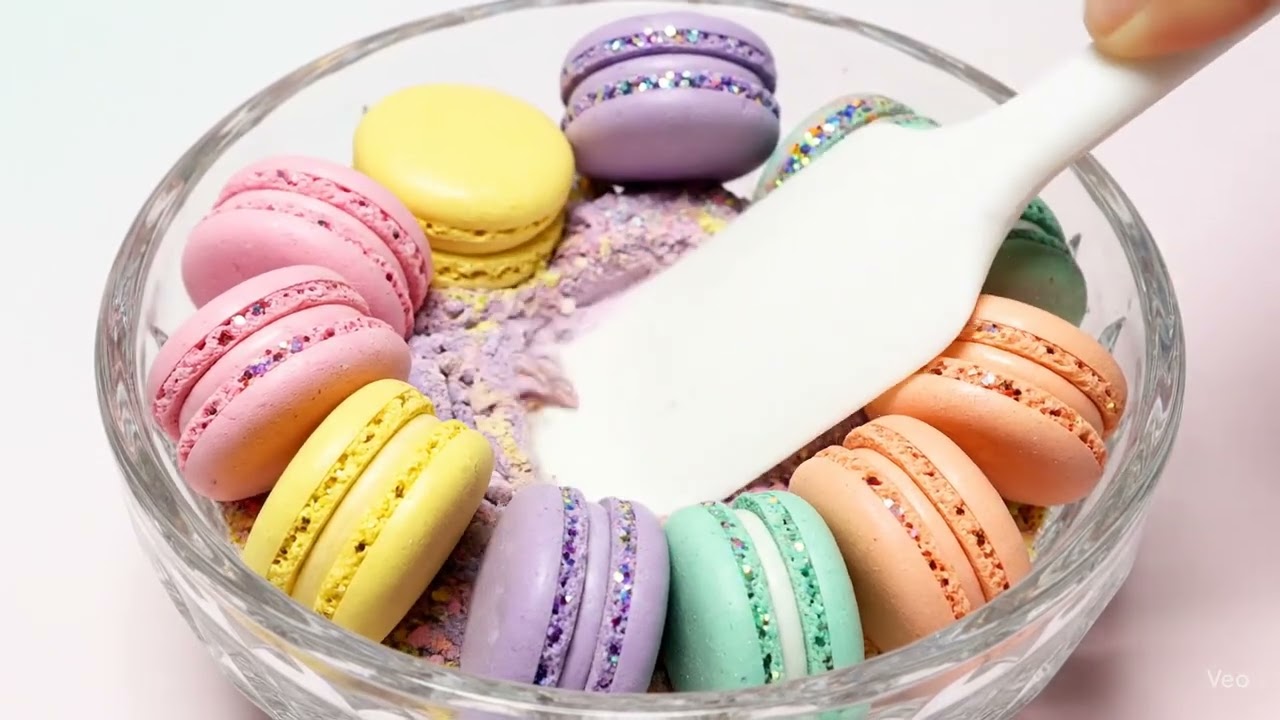 🌈 Sweet Color Palette! Rainbow Macaron Modeling Mask Mixing AI ASMR 🎧