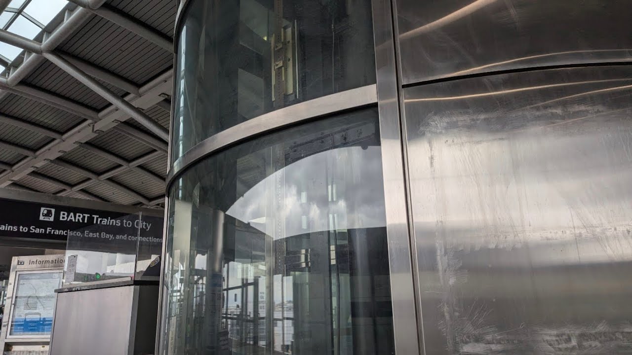 ThyssenKrupp Northern Hydraulic Glass AirTrain Elevator - San Francisco Airport Garage G